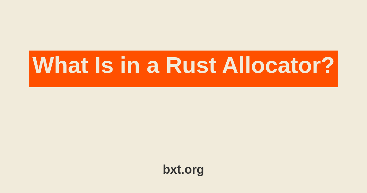 What Is in a Rust Allocator?